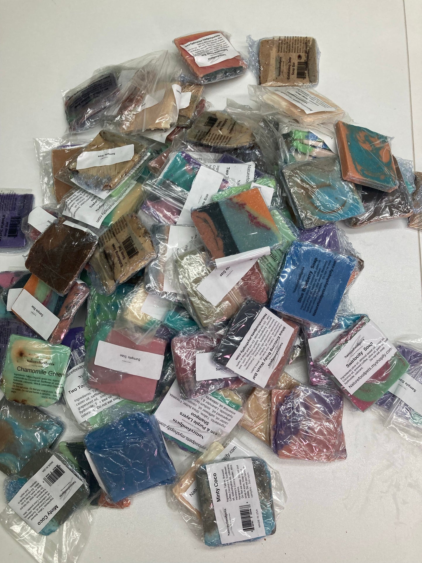 One pound Random Slices of Soap samples in a Box