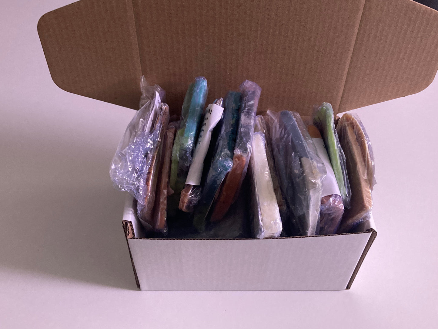 One pound Random Slices of Soap samples in a Box