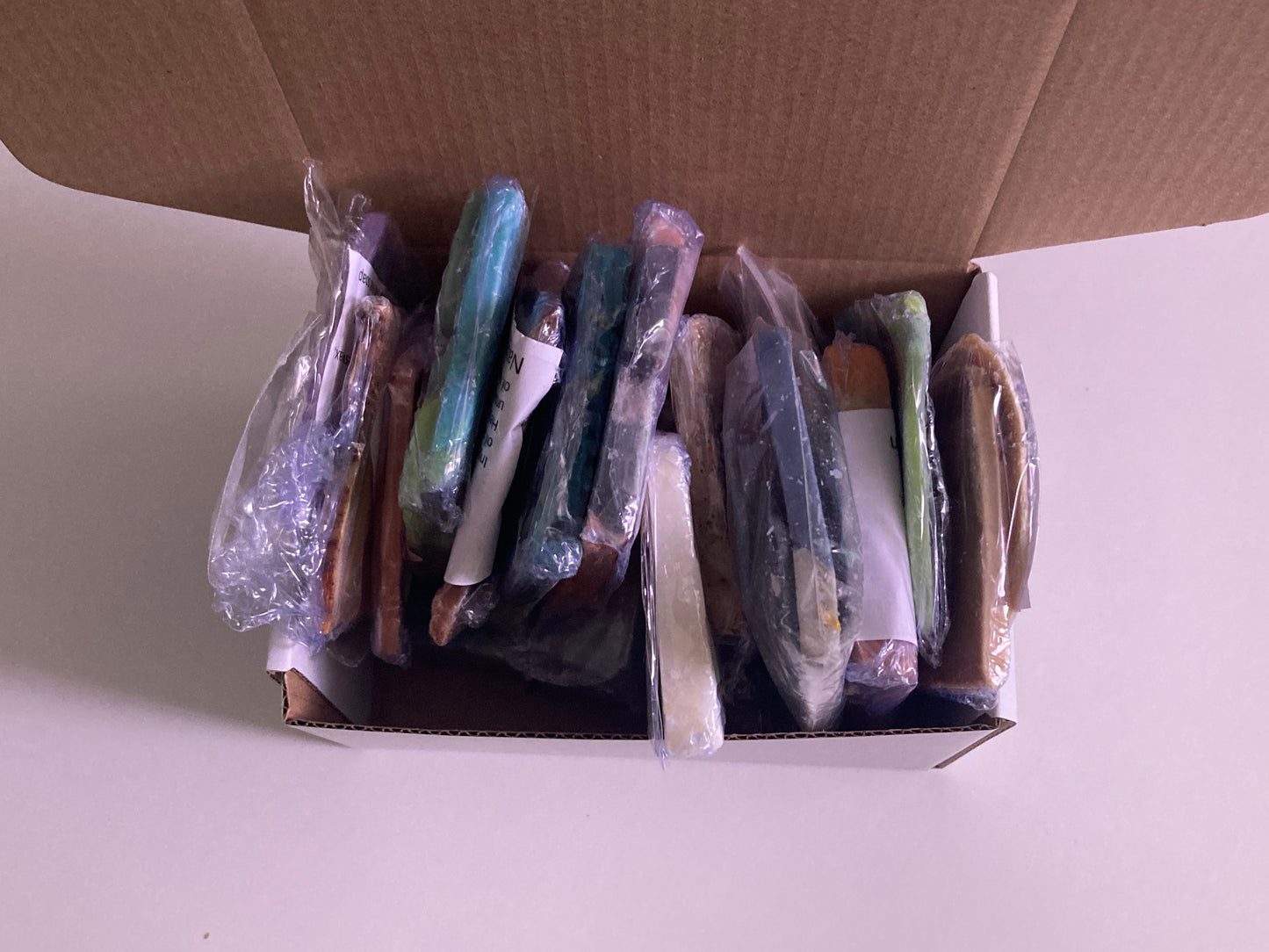 One pound Random Slices of Soap samples in a Box
