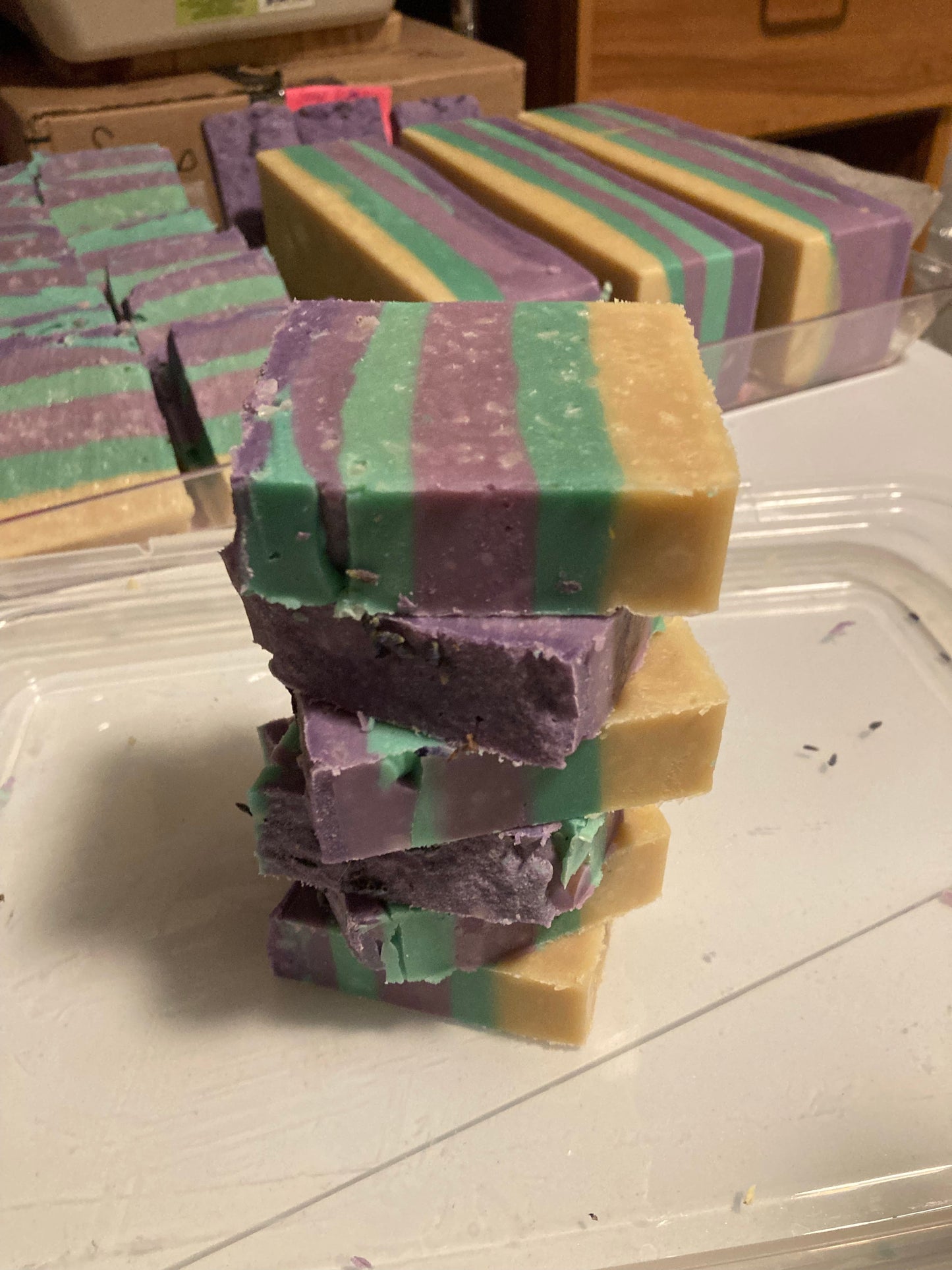 Green an Purple layers shampoo