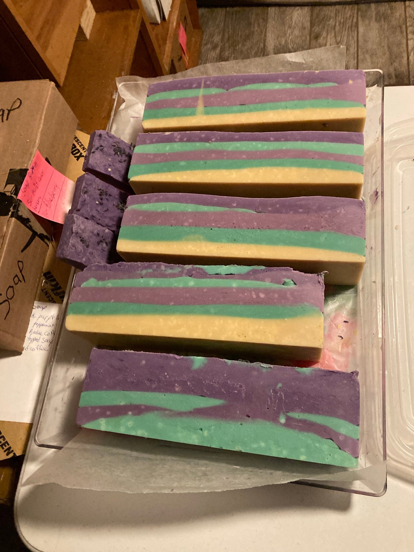 Green an Purple layers shampoo
