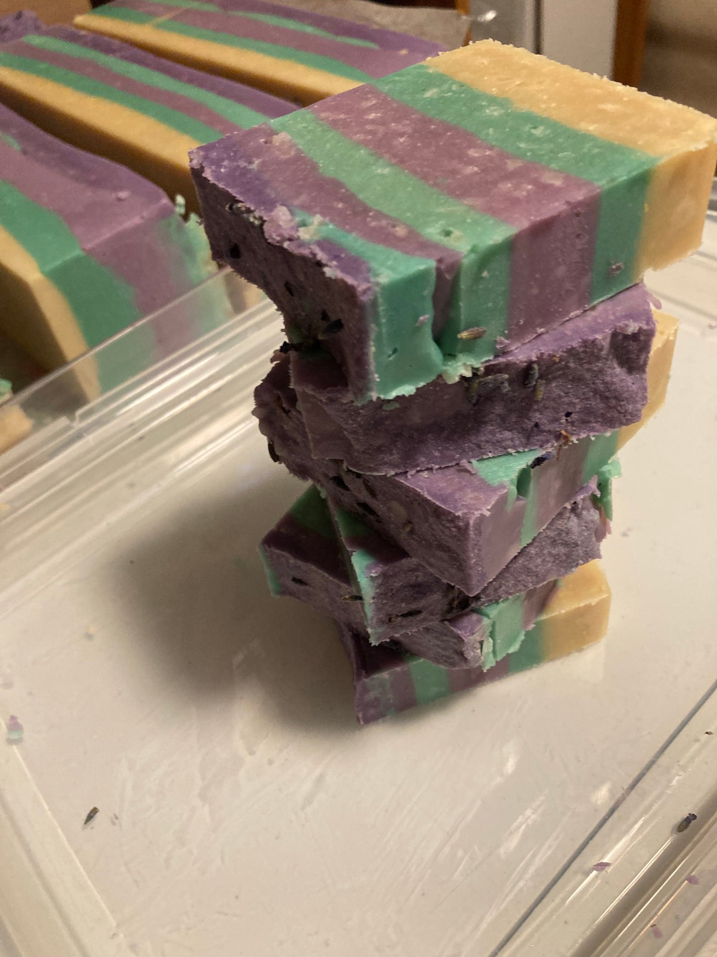 Green an Purple layers shampoo