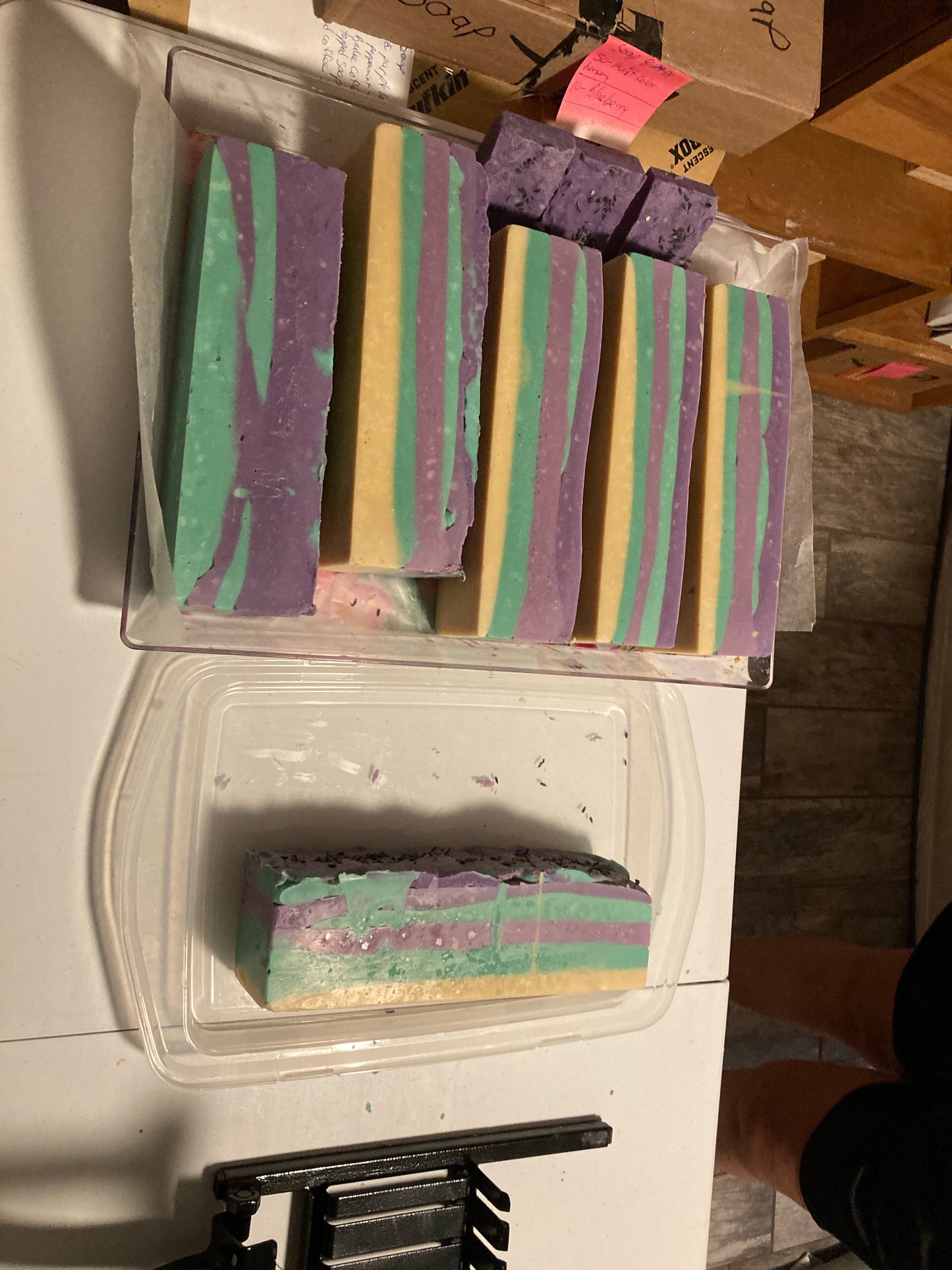 Green an Purple layers shampoo