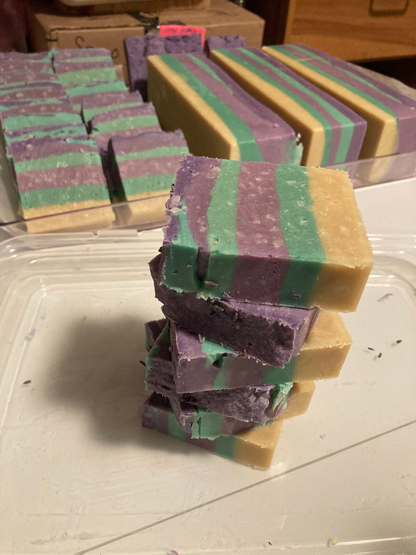 Green an Purple layers shampoo